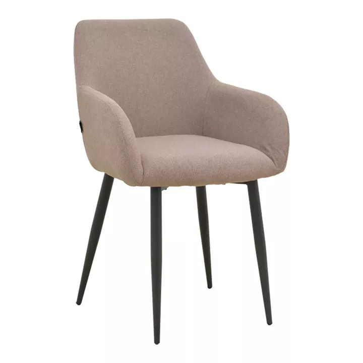 Armchair Telia pakoworld beige fabric-black metal 60x54x85cm