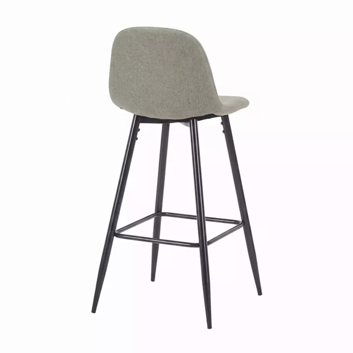 Bar stool Bella pakoworld olive geen fabric with black metal leg 41.5x49x108cm
