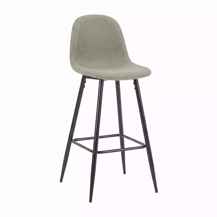 Bar stool Bella pakoworld olive geen fabric with black metal leg 41.5x49x108cm