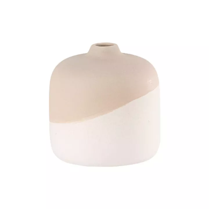 Beauty Home Βάζο κεραμικό Diana σε διχρωμία – κρέμ μπεζ 11×11,5cm