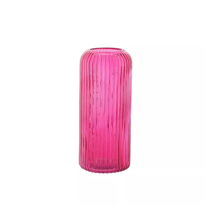 Beauty Home Βάζο γυάλινο Zoé – Φραμπουάζ Ø8,5x20cm – 920ml
