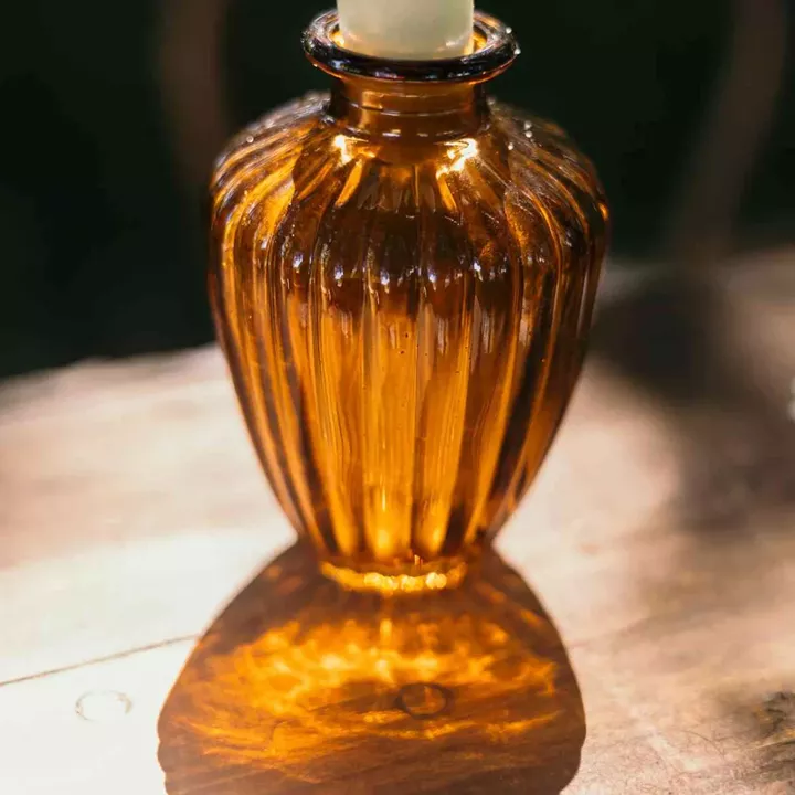 Beauty Home Βάζο γυάλινο Jeanne – Μελί Ø7,5×10,5cm – 180ml
