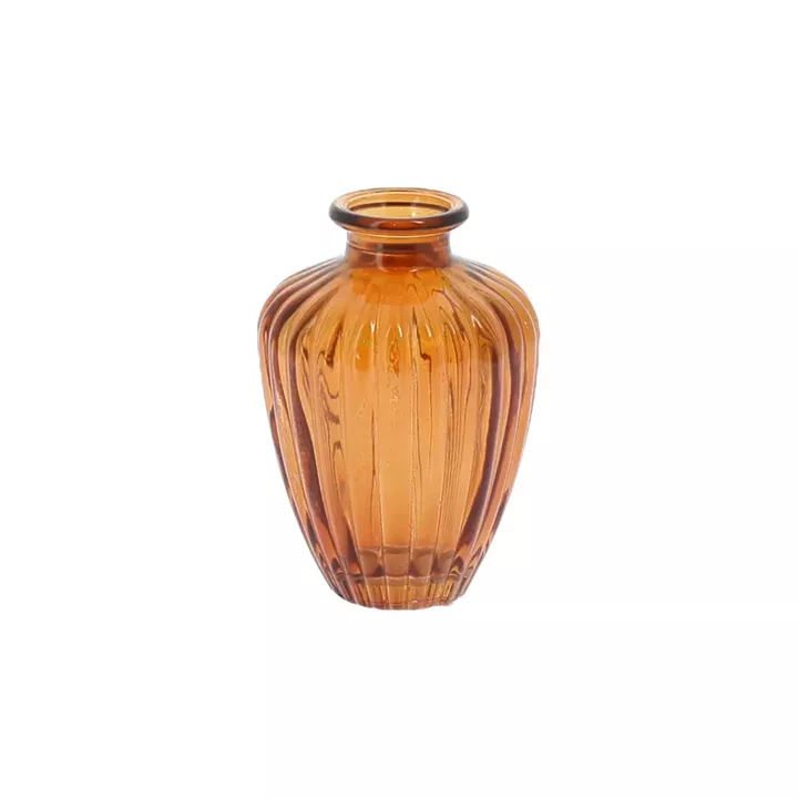 Beauty Home Βάζο γυάλινο Jeanne – Μελί Ø7,5×10,5cm – 180ml