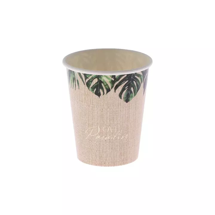 Beauty Home 8 χάρτινα ποτήρια “Love Paradise” Coco Palm 255ml