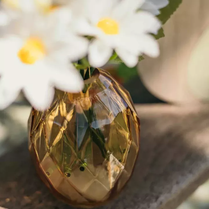 Beauty Home Βάζο γυάλινο Milo – Πορτοκαλί Ø8,5×10,5cm – 330ml