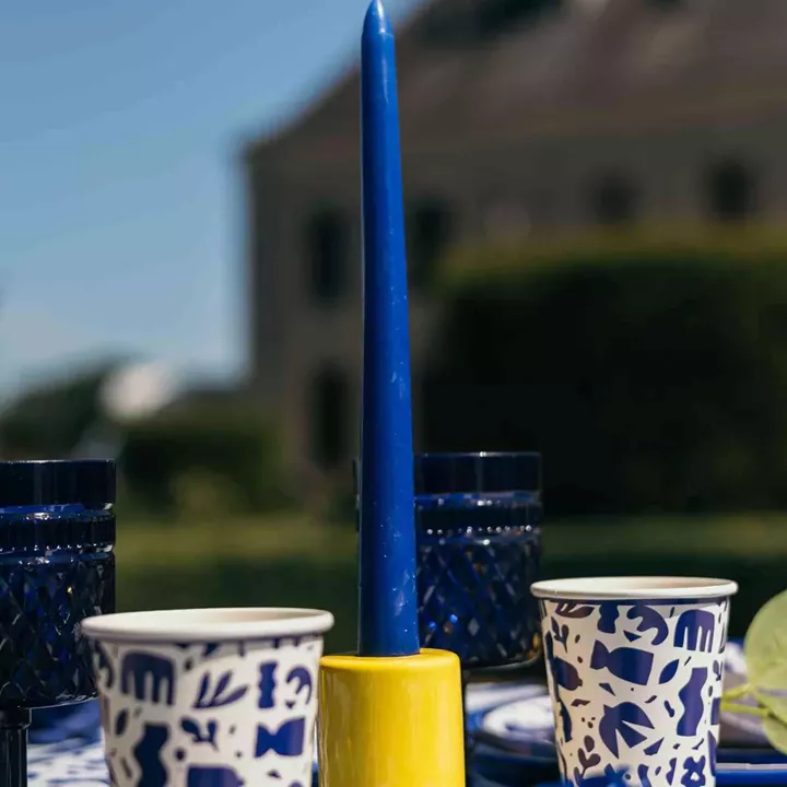 Beauty Home 2 κεριά – Μπλε ίντιγκο Ø2.2 x 25 cm