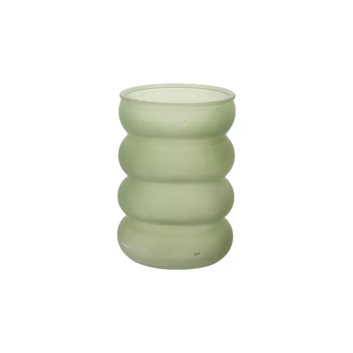 Beauty Home Βάζο γυάλινο Victor – Λαδί Ø8×11,5cm – 380ml