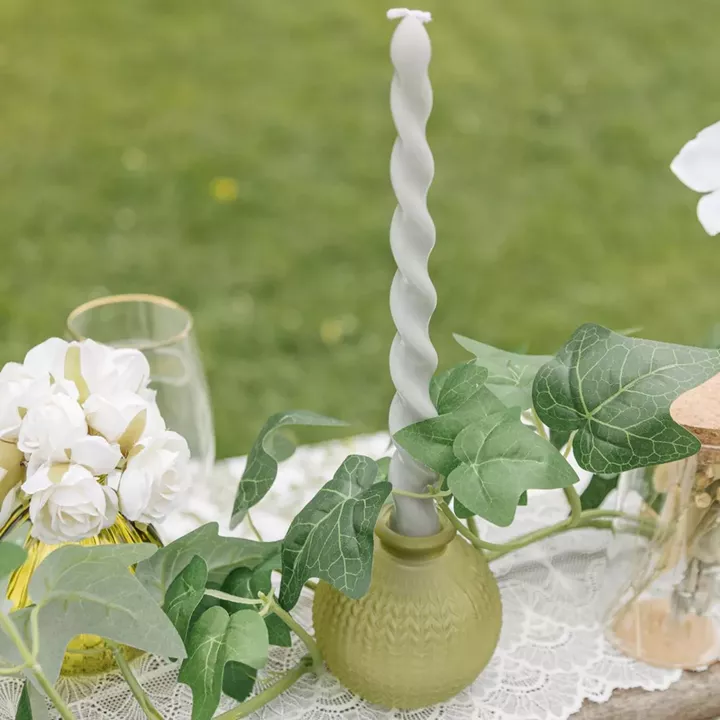 Beauty Home Βάζο Alice από σκαλιστό γυαλί σε χρώμα φιστικί Ø8,5×8,5cm – 200ml