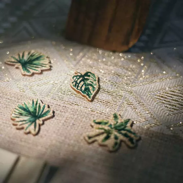 Beauty Home 8 ξύλινα κομφετί σε σχήμα Coco Palm 2,5-3,5cm