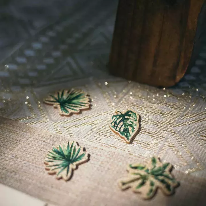 Beauty Home 8 ξύλινα κομφετί σε σχήμα Coco Palm 2,5-3,5cm