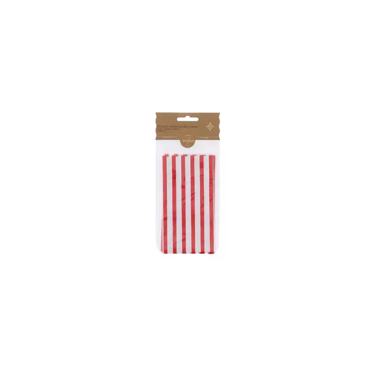 Beauty Home 10 Σακούλες με Κόκκινες Ρίγες 8,5x16cm – Κατάλληλες για Τρόφιμα