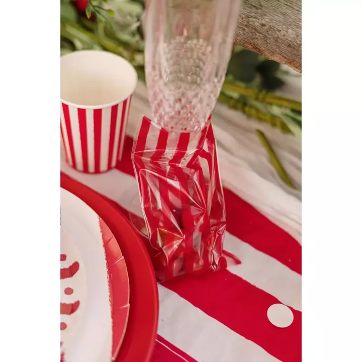 Beauty Home 10 Σακούλες με Κόκκινες Ρίγες 8,5x16cm – Κατάλληλες για Τρόφιμα