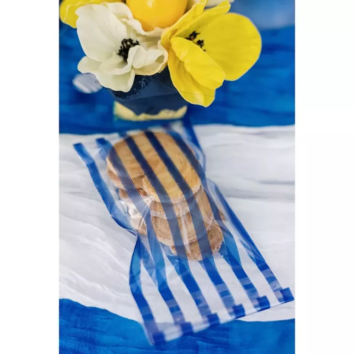 Beauty Home 10 Σακούλες με μπλε Ρίγες 8,5x16cm – Κατάλληλες για Τρόφιμα