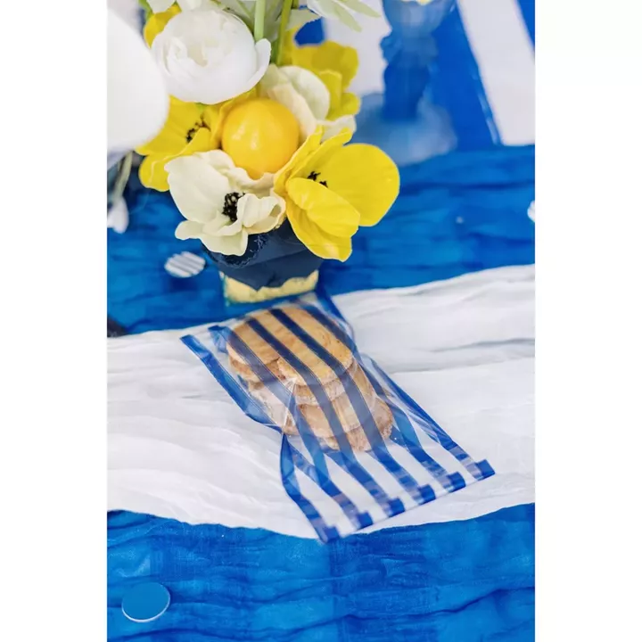 Beauty Home 10 Σακούλες με μπλε Ρίγες 8,5x16cm – Κατάλληλες για Τρόφιμα