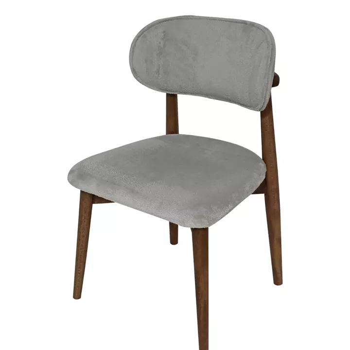 Artekko Bomonti Γκρι Καρέκλα με Μπουκλέ Ύφασμα (50x50x85)cm