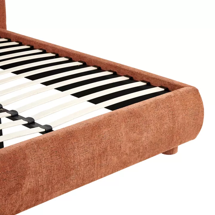 Bed Salena pakoworld terracotta fabric 160x200cm