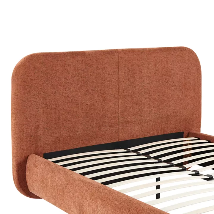 Bed Salena pakoworld terracotta fabric 160x200cm
