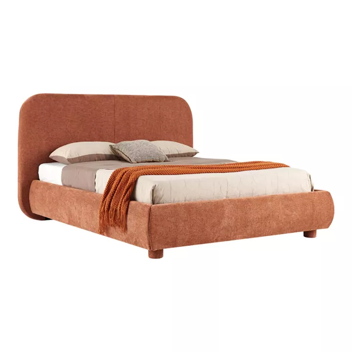 Bed Salena pakoworld terracotta fabric 160x200cm
