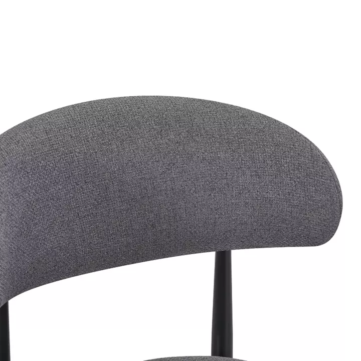 Chair Folegio pakoworld anthracite fabric with black metal leg 49x55x80cm