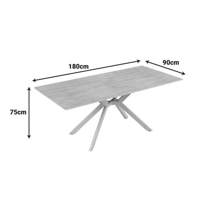 Table Olven pakoworld sintered stone in travertine look 180x90x75cm