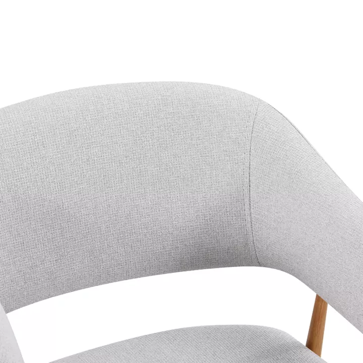 Armchair Filonda pakoworld grey fabric with metal natural color leg 47x58x79cm
