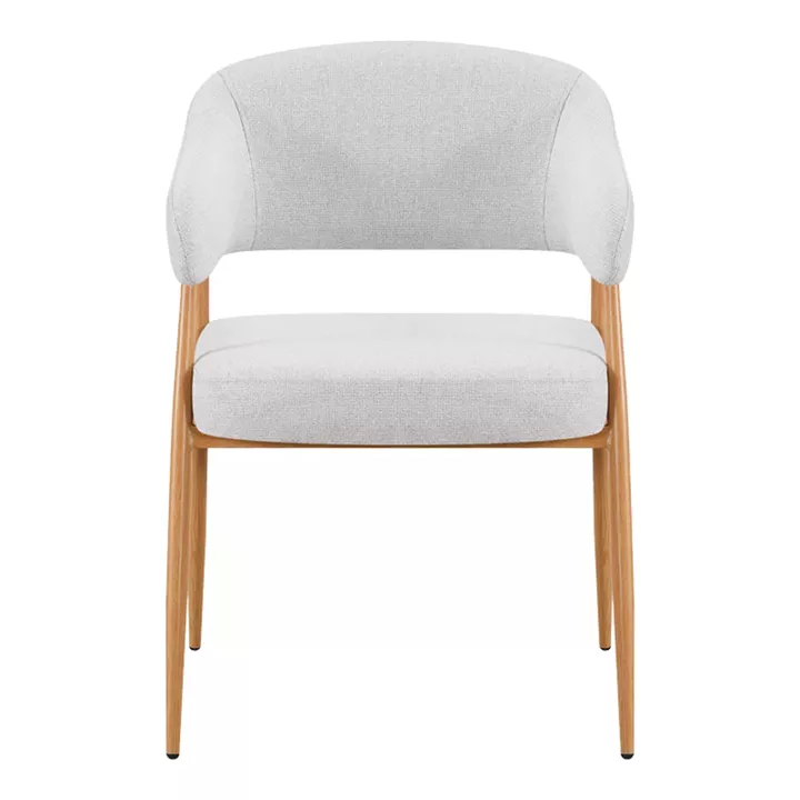 Armchair Filonda pakoworld grey fabric with metal natural color leg 47x58x79cm
