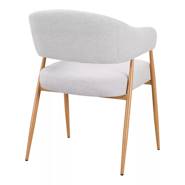 Armchair Filonda pakoworld grey fabric with metal natural color leg 47x58x79cm