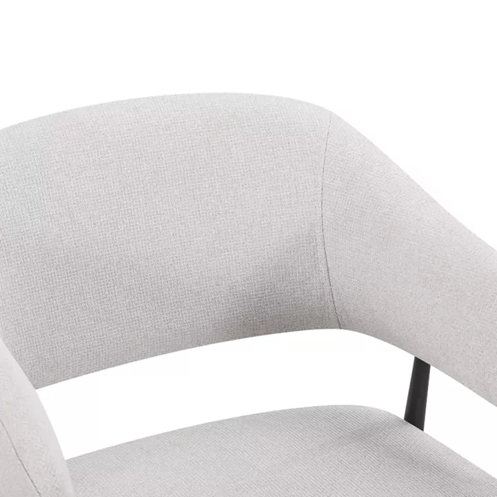Armchair Filonda pakoworld ivory fabric with black metal leg 47x58x79cm