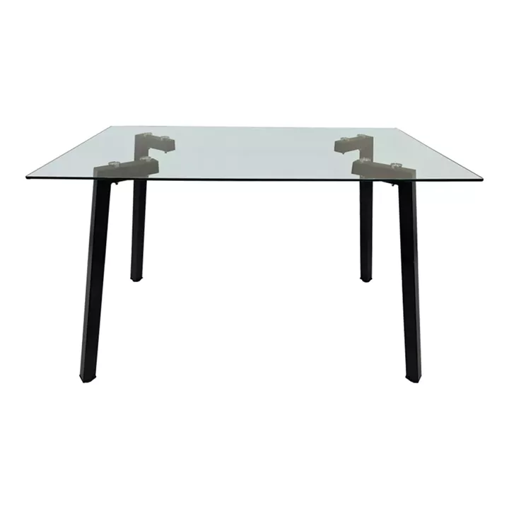 Titta table pakoworld glass top with black metal leg 120x70x75cm