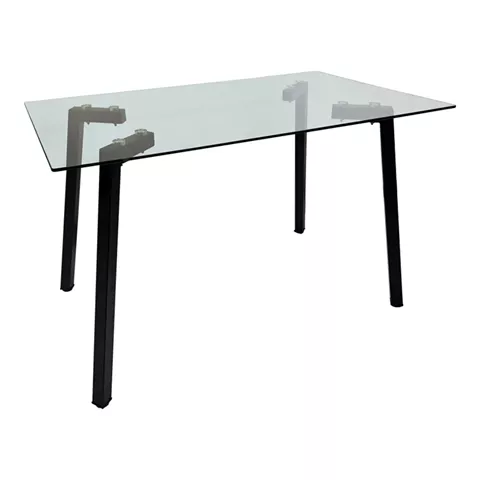 Titta table pakoworld glass top with black metal leg 120x70x75cm