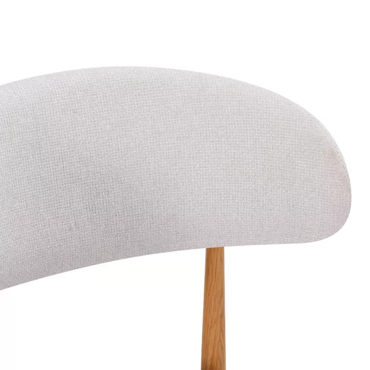 Chair Folegio pakoworld ivory fabric with metal natural color leg 49x55x80cm