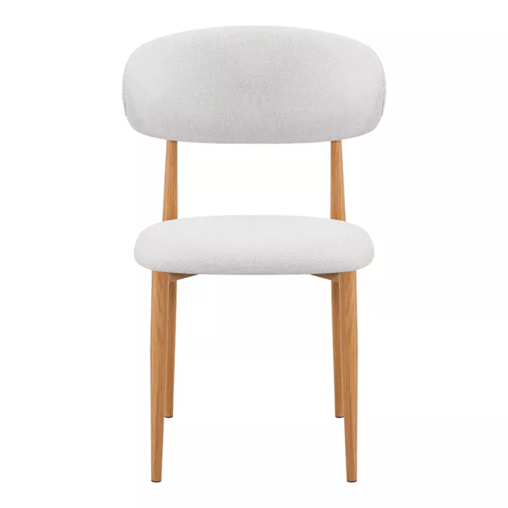 Chair Folegio pakoworld ivory fabric with metal natural color leg 49x55x80cm