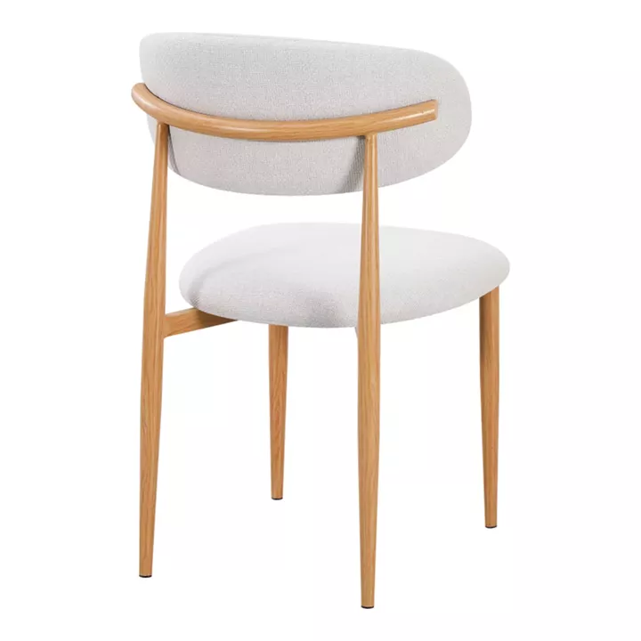 Chair Folegio pakoworld ivory fabric with metal natural color leg 49x55x80cm