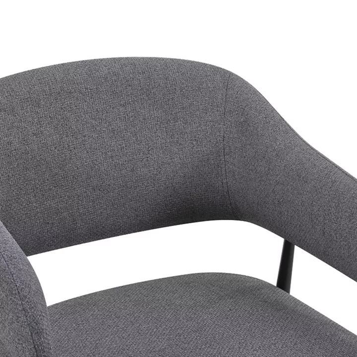 Armchair Filonda pakoworld anthracite fabric with black metal leg 47x58x79cm