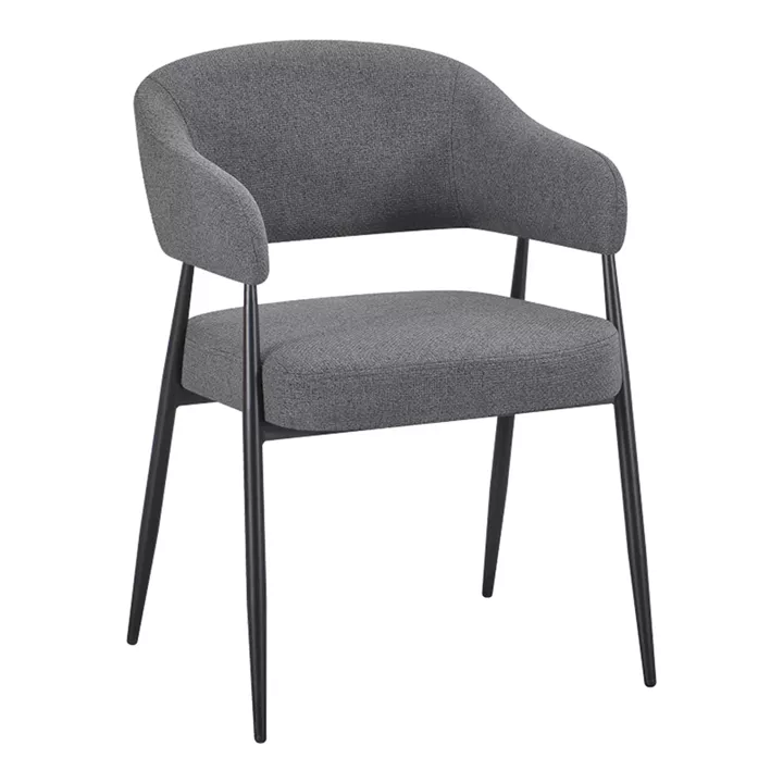 Armchair Filonda pakoworld anthracite fabric with black metal leg 47x58x79cm
