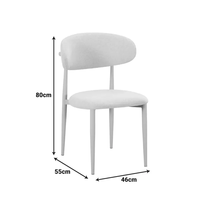 Chair Folegio pakoworld beige fabric with metal cream color leg 49x55x80cm