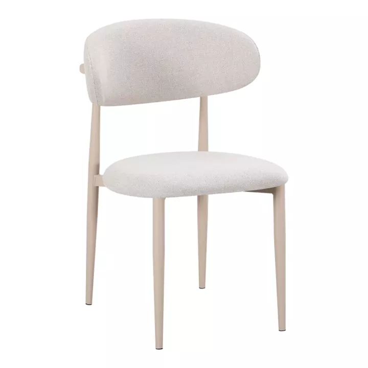 Chair Folegio pakoworld beige fabric with metal cream color leg 49x55x80cm