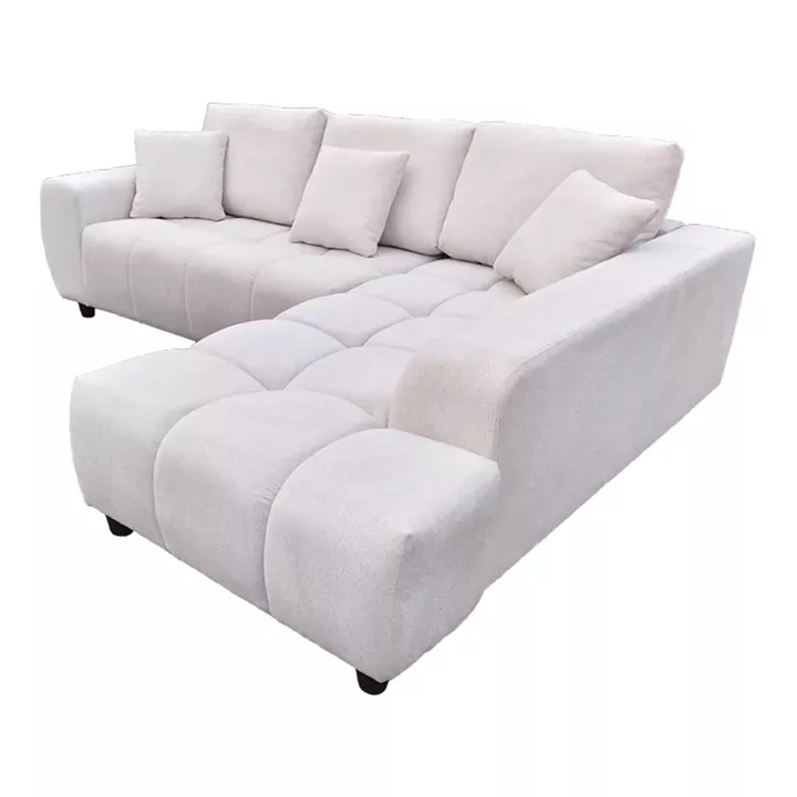Left corner sofa Londe pakoworld beige fabric 273x211x92cm