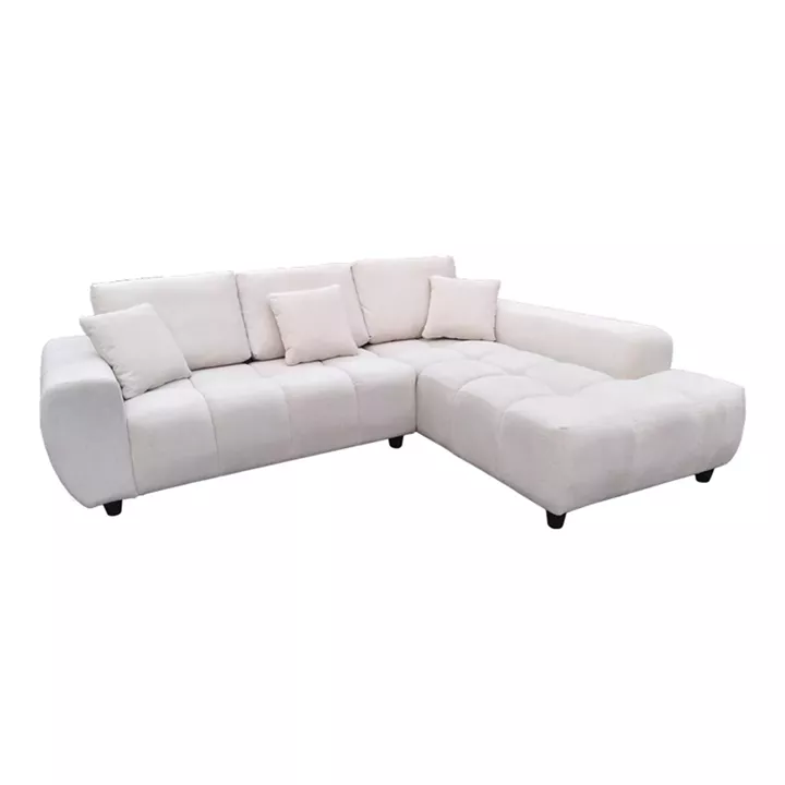 Left corner sofa Londe pakoworld beige fabric 273x211x92cm