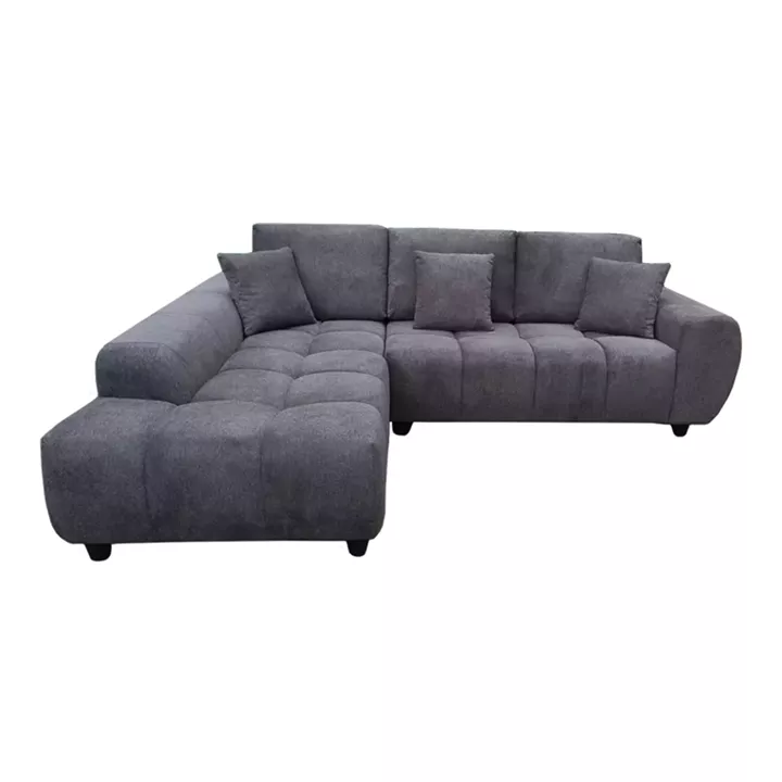 Right corner sofa Londe pakoworld grey fabric 273x211x92cm