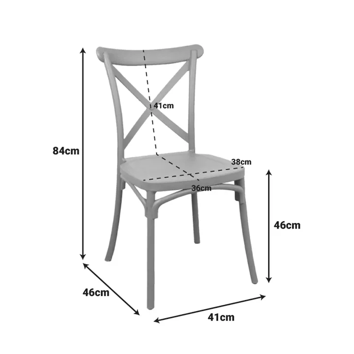 Dining set Mercon Crossie pakoworld set 3pcs anthracite PP Φ60x75cm