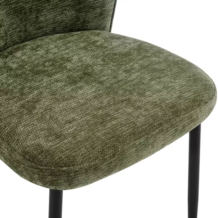 Chair Mercy pakoworld olive green fabric with black metal leg 57x60.5x79cm