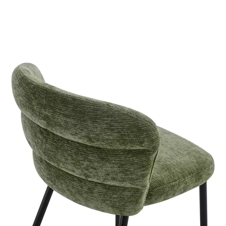 Chair Mercy pakoworld olive green fabric with black metal leg 57x60.5x79cm