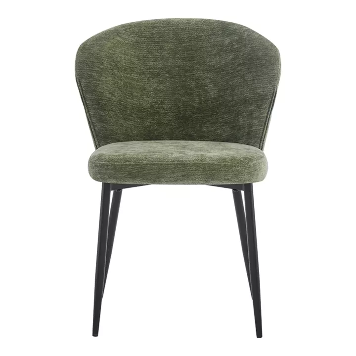 Chair Mercy pakoworld olive green fabric with black metal leg 57x60.5x79cm