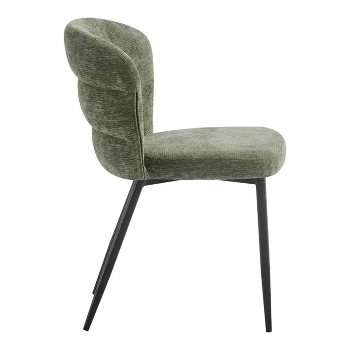 Chair Mercy pakoworld olive green fabric with black metal leg 57x60.5x79cm