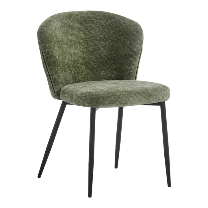 Chair Mercy pakoworld olive green fabric with black metal leg 57x60.5x79cm