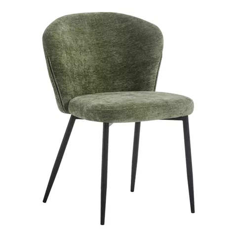 Chair Mercy pakoworld olive green fabric with black metal leg 57x60.5x79cm