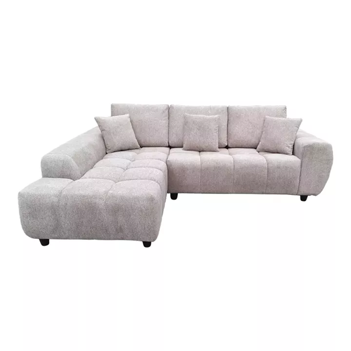 Right corner sofa Londe pakoworld grey beige fabric 273x211x92cm
