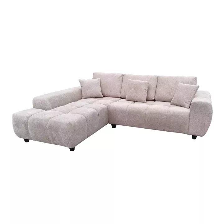 Right corner sofa Londe pakoworld grey beige fabric 273x211x92cm