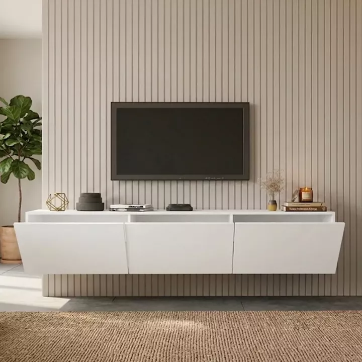 Wall mounted tv stand Felita pakoworld white 150x31.4x30cm